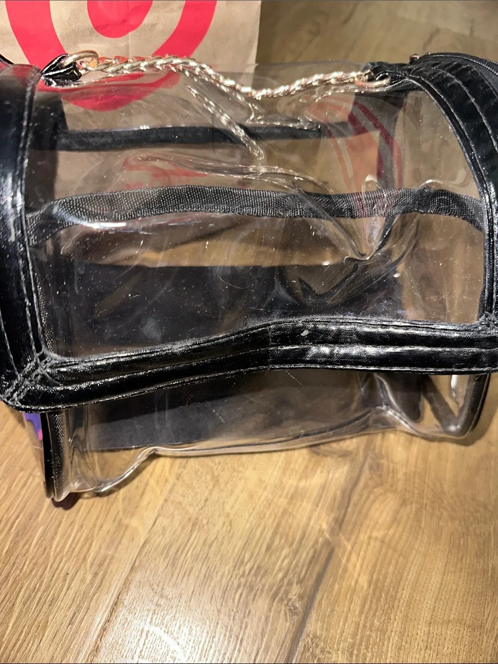 Clear make up bag  with Black Trim